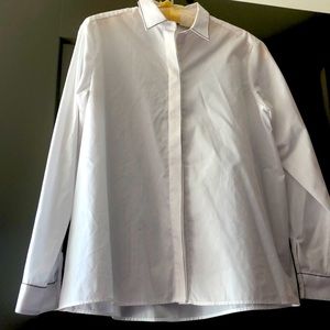 Zara plain white, Cotten button-up shirt